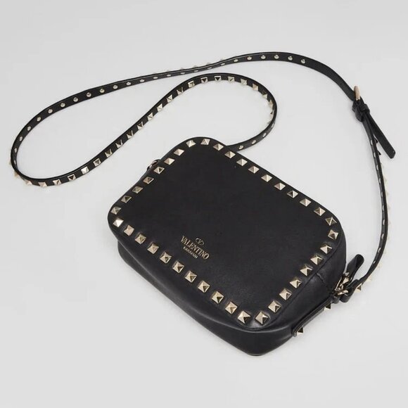 Valentino Black Smooth Leather Rockstud Camera Bag - Picture 3 of 11